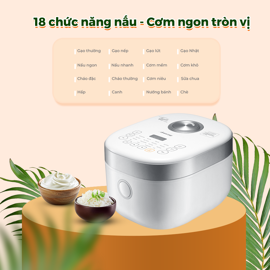 Nồi Cơm Điện Cao Tần Giảm Đường Dreamer DKA-IRC118 – 1.8 L, 18 Chế Độ, CôngNghệ IH