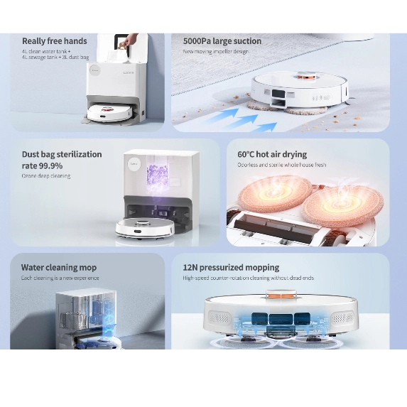 Robot hút bụi lau nhà Xiaomi Lydsto W2 Lite 2023 – Tự giặt & tự đổ rác